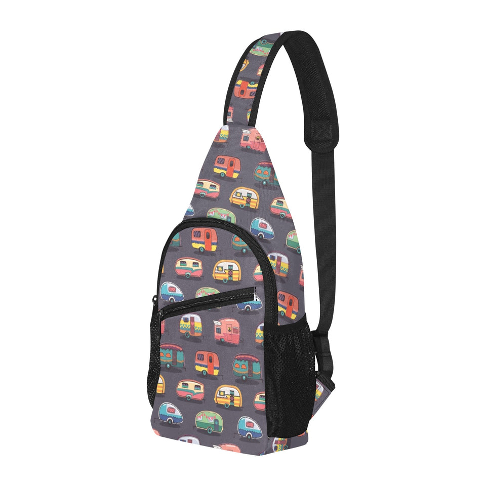 Camper Van Pattern Print Design 02 All Over Print Chest Bag