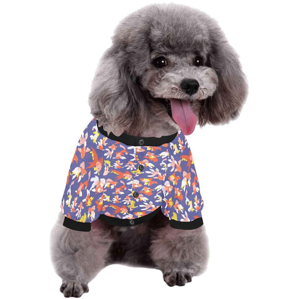 Goldfish Pattern Print Design 04 All Over Print Pet Dog Round Neck Fuzzy Shirt