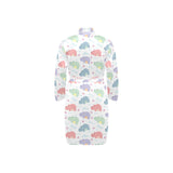 Hippopotamus Pattern Print Design 03 Men's Long Sleeve Belted Night Robe