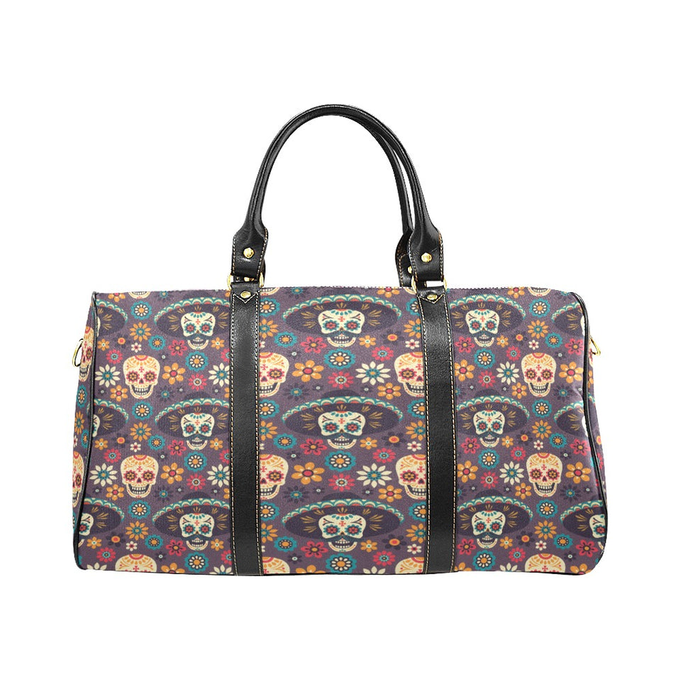 Sugar skulls flower maxican pattern Travel Bag
