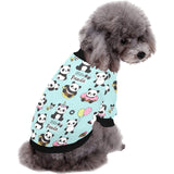 Cute baby panda pattern All Over Print Pet Dog Round Neck Fuzzy Shirt