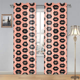 Lips Pattern Print Design 02 Gauze Curtain