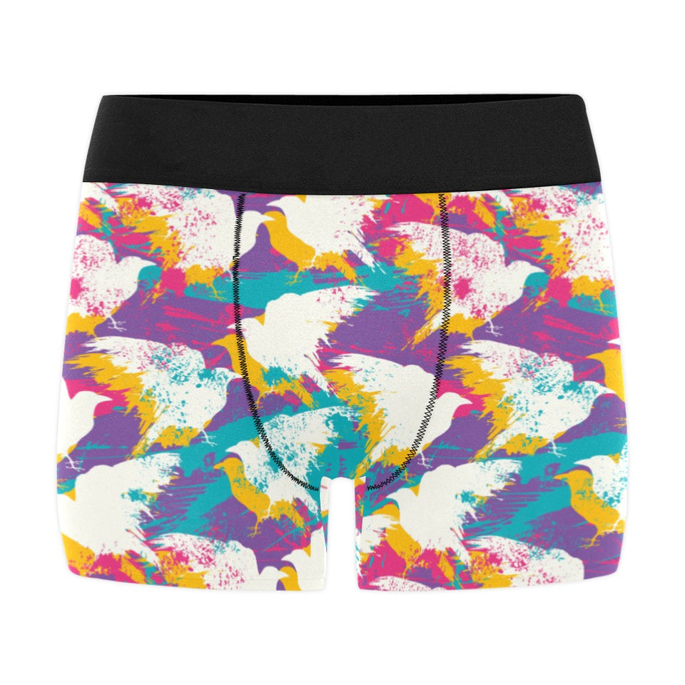 Colorful crow illustration pattern Men's All Over Print Boxer Briefs Men's Underwear