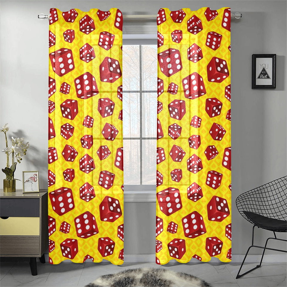 Dice Pattern Print Design 04 Gauze Curtain