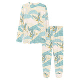 Bonsai bamboo stork japanese pattern cream theme Women's All Over Print Pajama Set