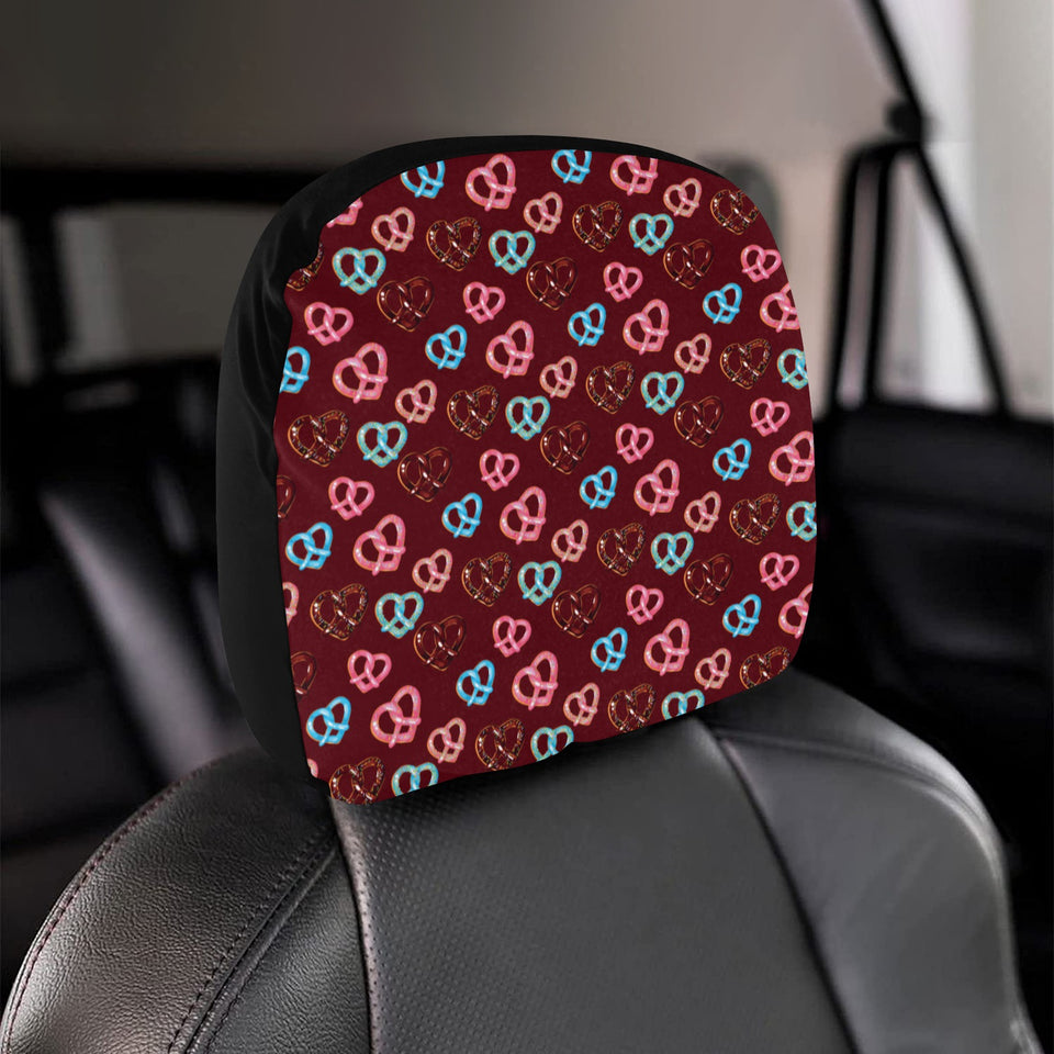 Pretzels Pattern Print Design 05 Car Headrest Cover