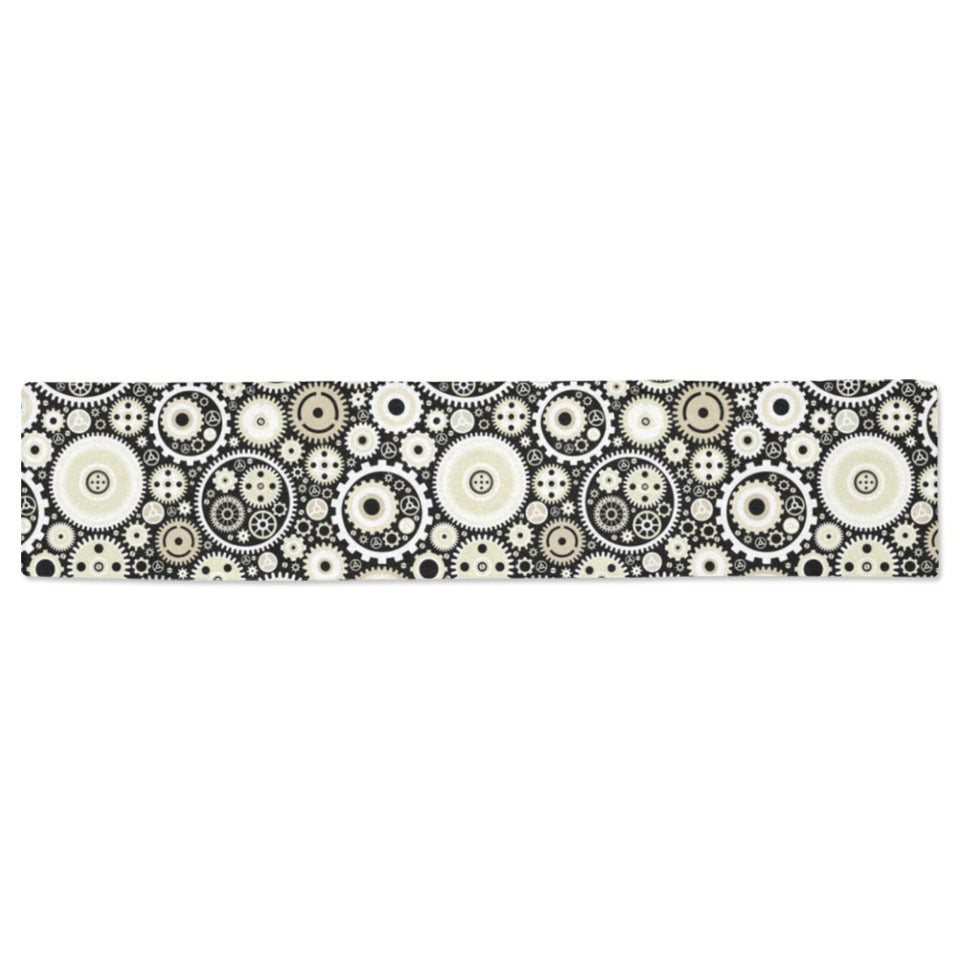 Gear Pattern Print Design 02 Table Runner