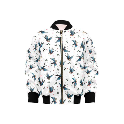 Swallow Pattern Print Design 04 Kids' Boys' Girls' Bomber Jacket