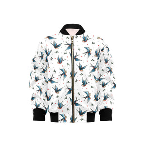 Swallow Pattern Print Design 04 Kids' Boys' Girls' Bomber Jacket