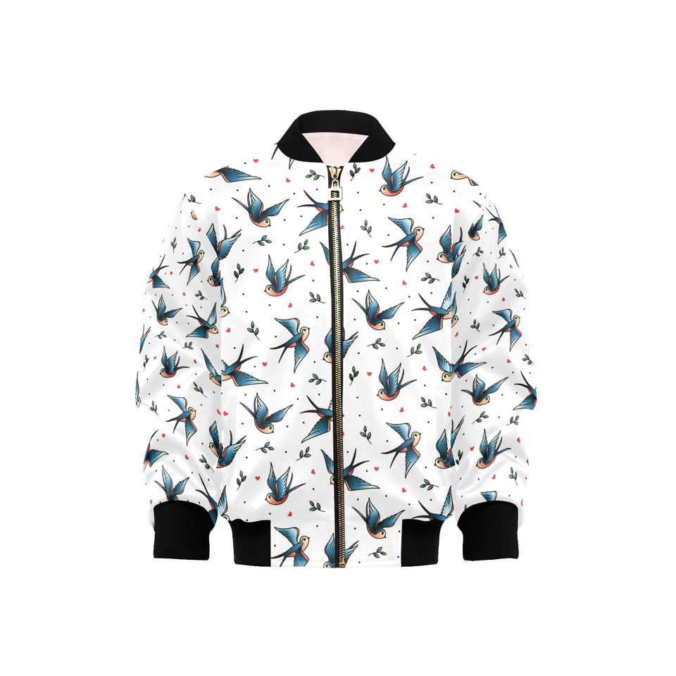 Swallow Pattern Print Design 04 Kids' Boys' Girls' Bomber Jacket