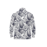 Guava tropical hand drawn pattern Men's Long Sleeve Polo Shirt