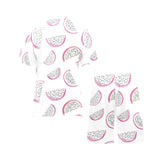 dragon fruit pattern Men's V-Neck Short Pajama Set