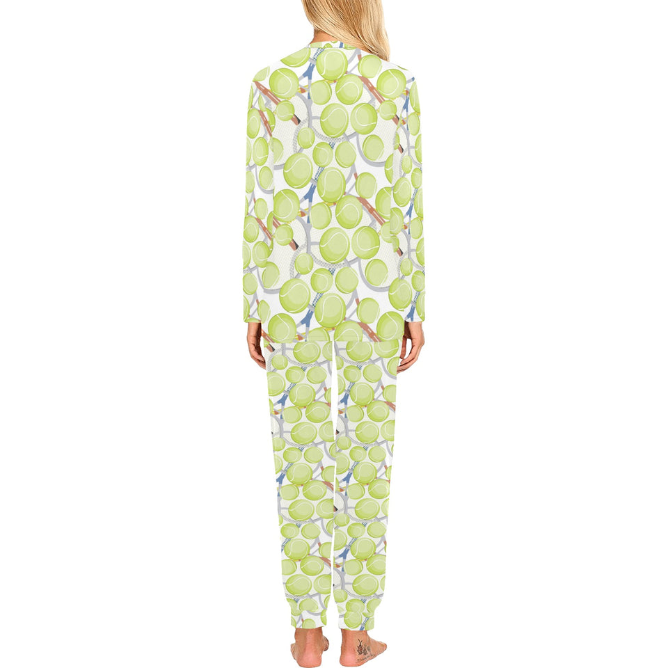 Tennis Pattern Print Design 01 Women's All Over Print Pajama Set