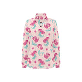 Cute little mermaid pattern Women's Long Sleeve Polo Shirt