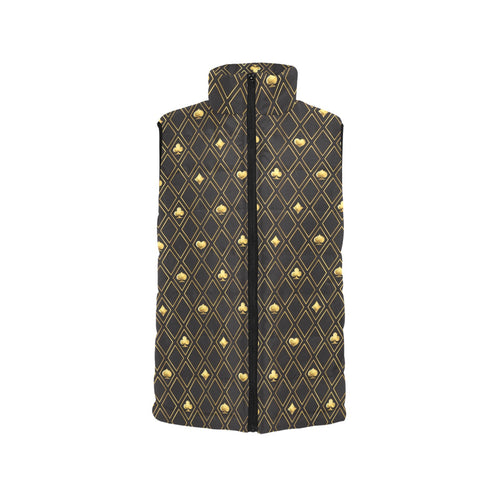 Casino Cards Suits Pattern Print Design 01 Men's Padded Vest