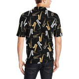 saxophone design pattern Men's All Over Print Polo Shirt