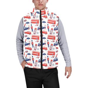 British Pattern Print Design 03 Men's Padded Vest