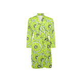 Slices of Lime design pattern Men's Long Sleeve Belted Night Robe