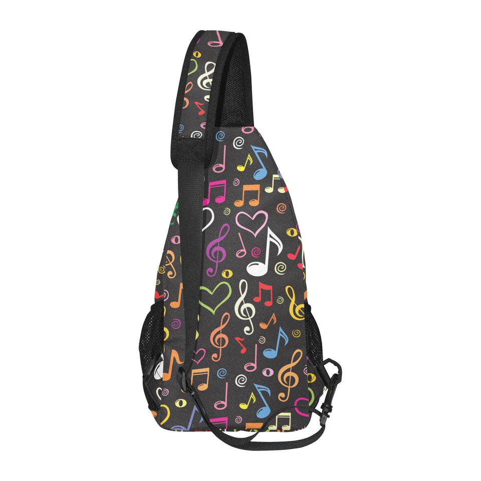 Music Notes Pattern Print Design 02 All Over Print Chest Bag