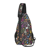 Music Notes Pattern Print Design 02 All Over Print Chest Bag