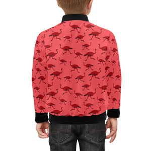 Ostrich Pattern Print Design 03 Kids' Boys' Girls' Bomber Jacket