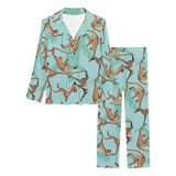 Monkey Palm tree background Women's Long Pajama Set