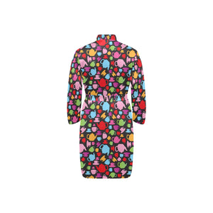 Tea pots Pattern Print Design 01 Men's Long Sleeve Belted Night Robe
