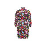 Tea pots Pattern Print Design 01 Men's Long Sleeve Belted Night Robe