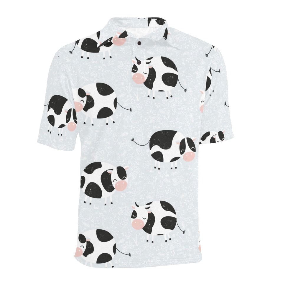 Cute cows pattern Men's All Over Print Polo Shirt