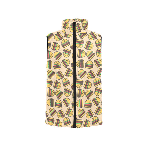 Hamburger Pattern Print Design 01 Women's Padded Vest