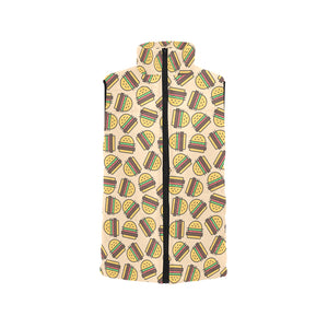 Hamburger Pattern Print Design 01 Women's Padded Vest