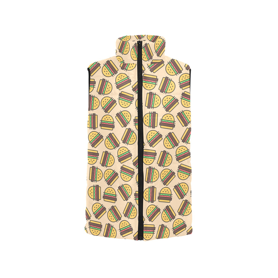 Hamburger Pattern Print Design 01 Women's Padded Vest