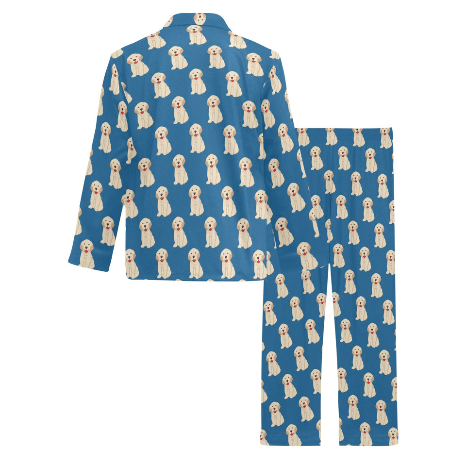 Golden Retriever Pattern Print Design 03 Men's Long Pajama Set