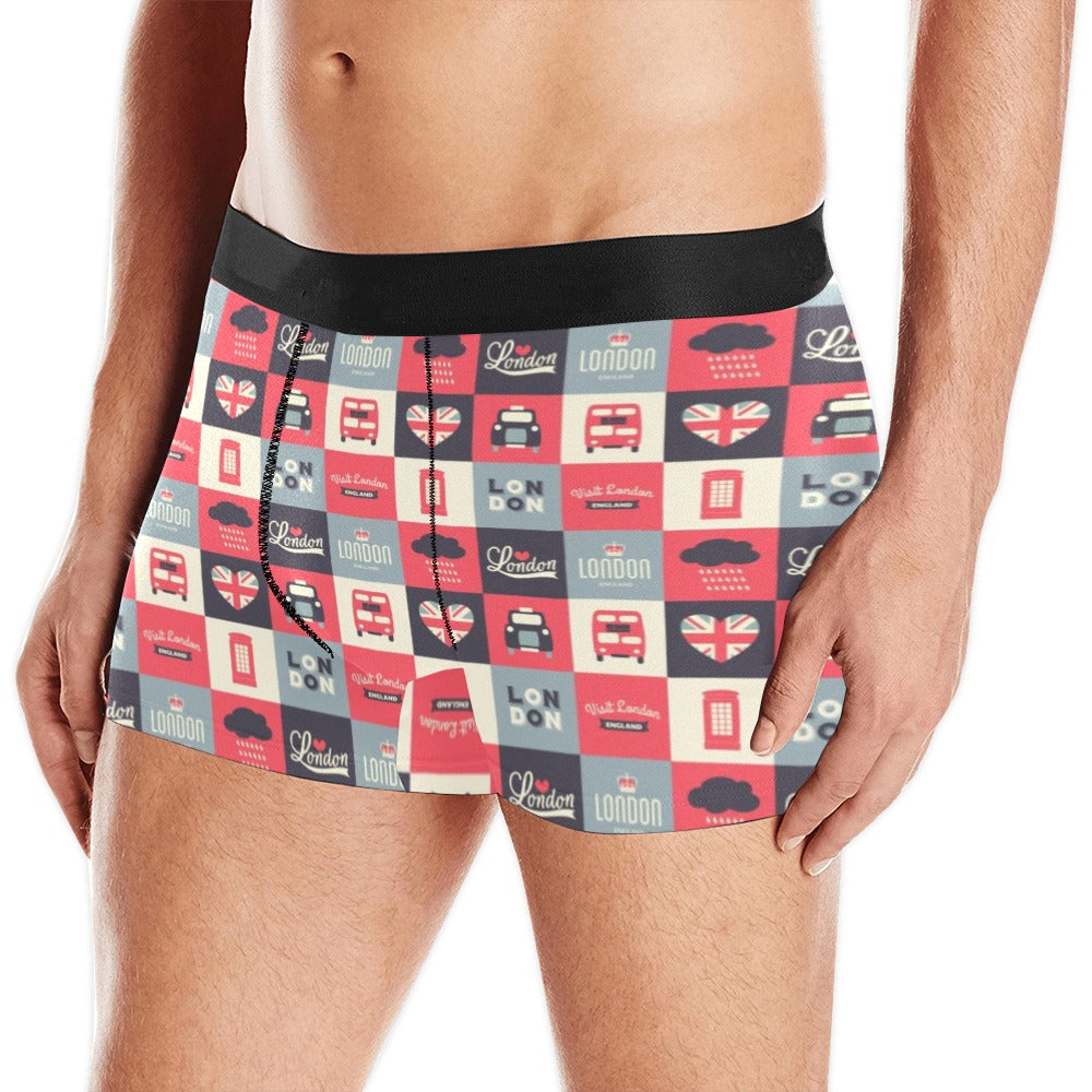 British Pattern Print Design 05 Men's All Over Print Boxer Briefs Men's Underwear