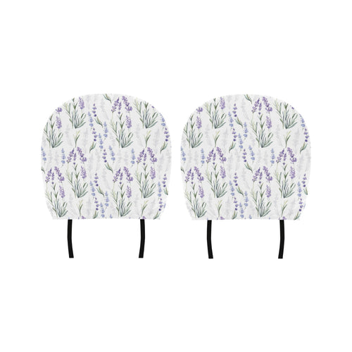 Hand painting Watercolor Lavender Car Headrest Cover