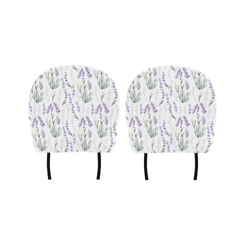 Hand painting Watercolor Lavender Car Headrest Cover