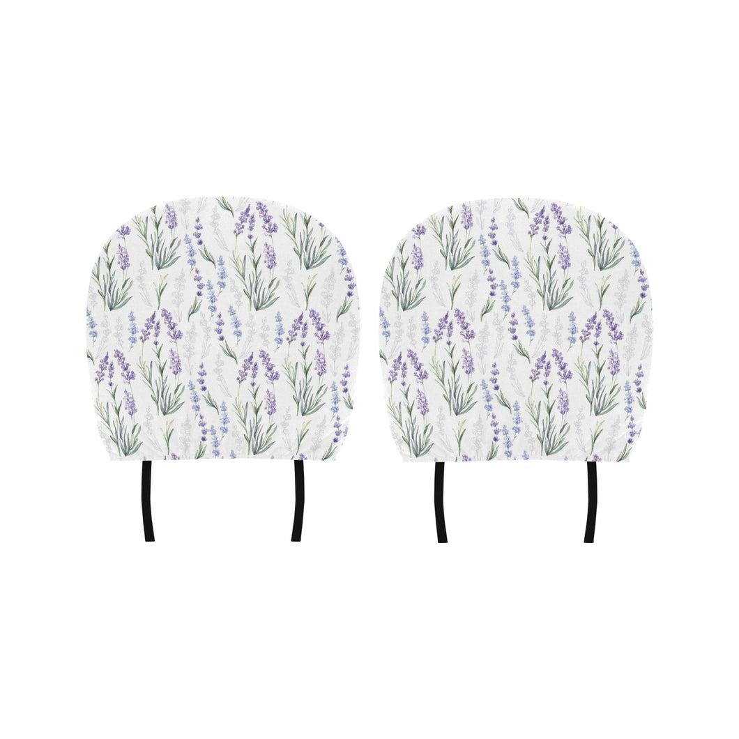 Hand painting Watercolor Lavender Car Headrest Cover
