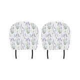 Hand painting Watercolor Lavender Car Headrest Cover