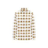Hamburger Pattern Print Design 02 Women's Long Sleeve Polo Shirt