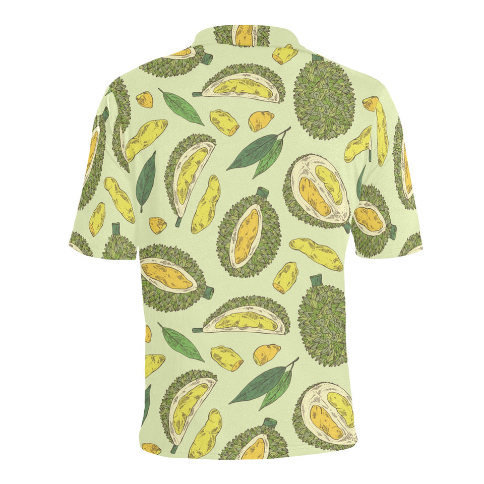 Durian leaves pattern background Men's All Over Print Polo Shirt