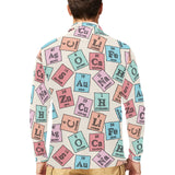 Chemistry Periodic Table Pattern Print Design 02 Men's Long Sleeve Polo Shirt