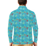 Math Pattern Print Design 02 Men's Long Sleeve Polo Shirt