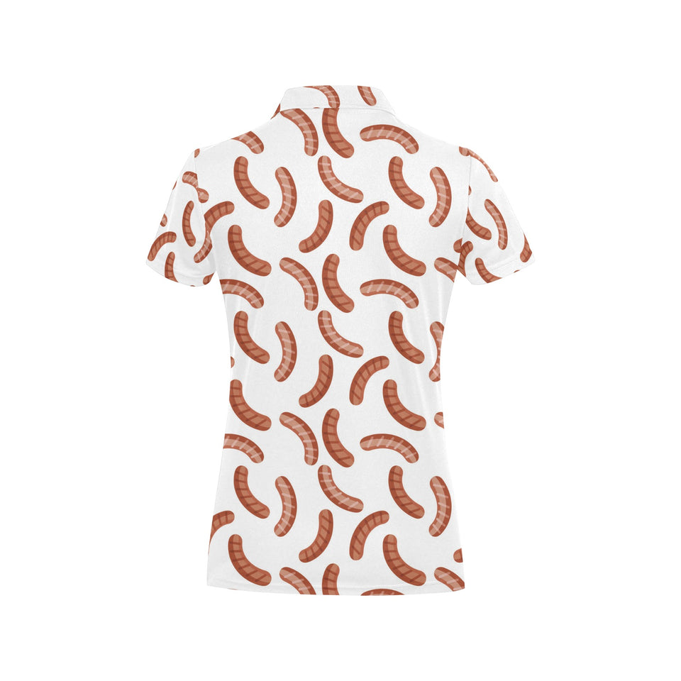 Sausage Pattern Print Design 04 Women's All Over Print Polo Shirt