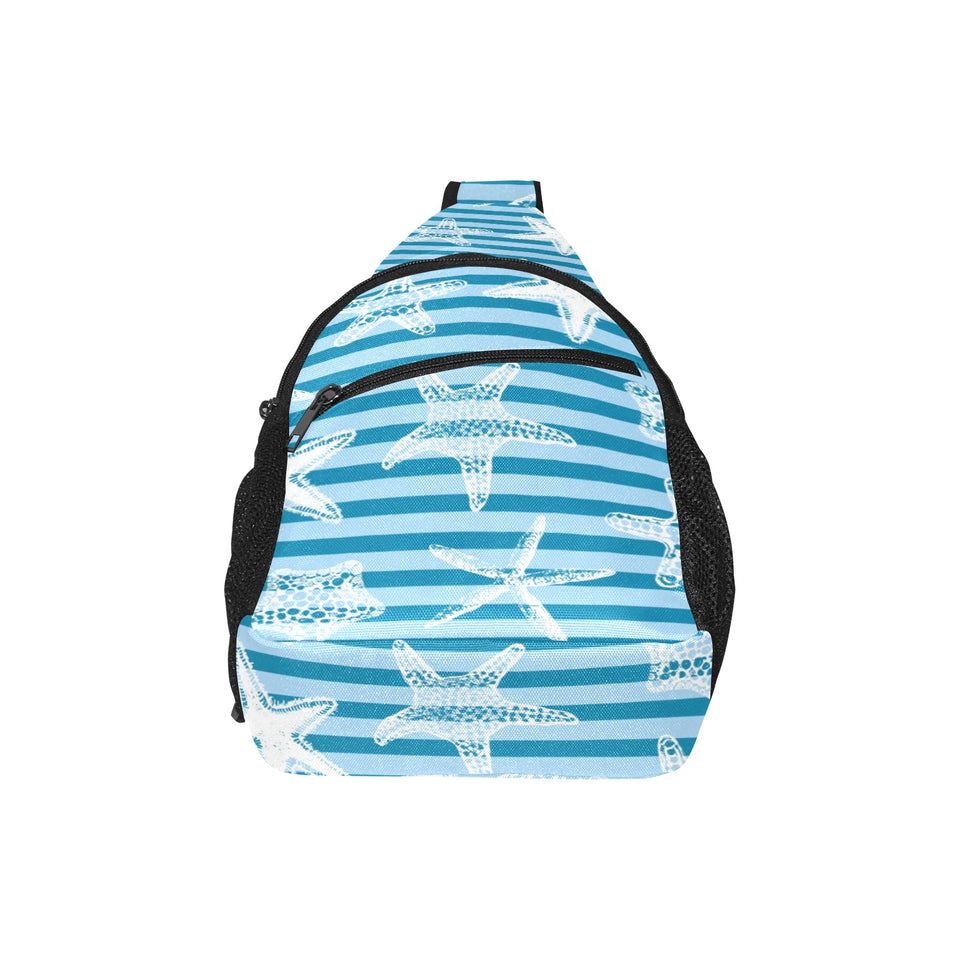 Starfish blue blackground All Over Print Chest Bag