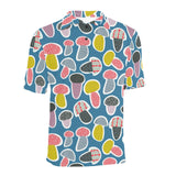 Colorful mushroom design pattern Men's All Over Print Polo Shirt