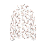 Bull Terrier Pattern Print Design 04 Kids' Boys' Girls' Padded Hooded Jacket