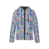 Popcorn Pattern Print Design 01 Women's Padded Hooded Jacket