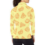Cheese design pattern Women's Long Sleeve Polo Shirt