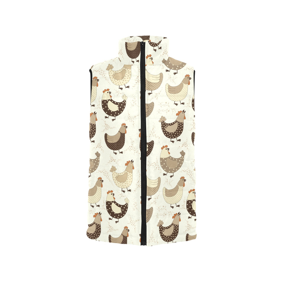 Cute rooster chicken cock Women's Padded Vest
