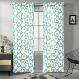 Fried Eggs Pattern Print Design 04 Gauze Curtain
